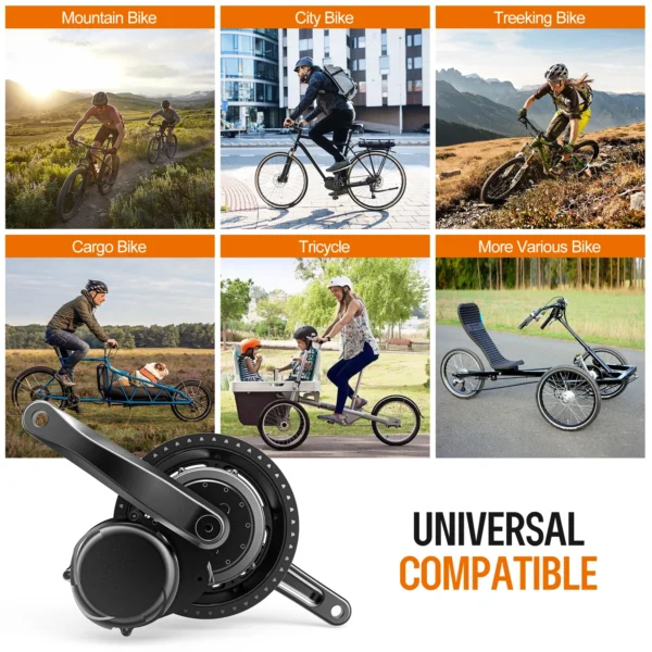 TSDZ8 48V 750W (Peak 1200W) Mid Drive Motor Kit - Torque Sensor Ebike Conversion Kit, Universal Fit for 68-73MM Bottom Bracket - Image 5