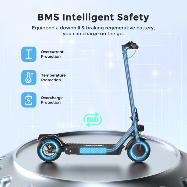 isinwheel S9 Max Electric Scooter Adult 36V10.4Ah Battery 30-40km Max Range 500W Motor 30KM/H Foldable Smart App Escooter Kick - Image 3