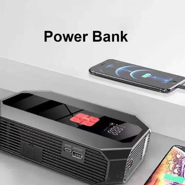 GKFLY 4 in 1 Car Jump Starter Power Bank Portable Air Compressor Inflator Pump Power Station 1200A Battery Starter Auto Booster - Image 4