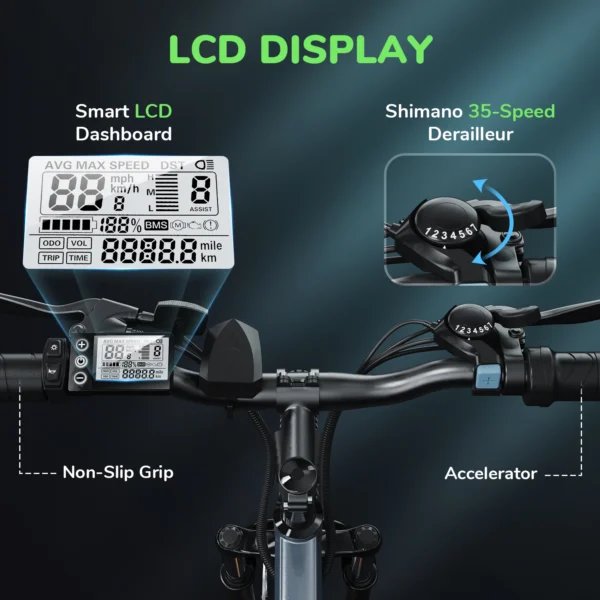 isinwheel M10 500W 36V 10.4Ah >50km/h 31-60km 26" City Electric Bicycle - Image 6