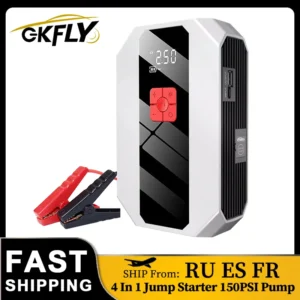 4 In 1 Car Jump Starter Air Pump 26800mAh Power Bank Portable Air Compressor Cars Battery Starters Starting Auto Tyre Inflator