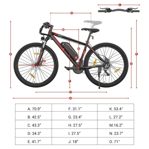 Eleglide M2 Electric Bikes 27.5" And 29" 250W Motor 36 V15AH 125km Range App Control Electric Bicycles Cheap Electric Bike - Pilt 6