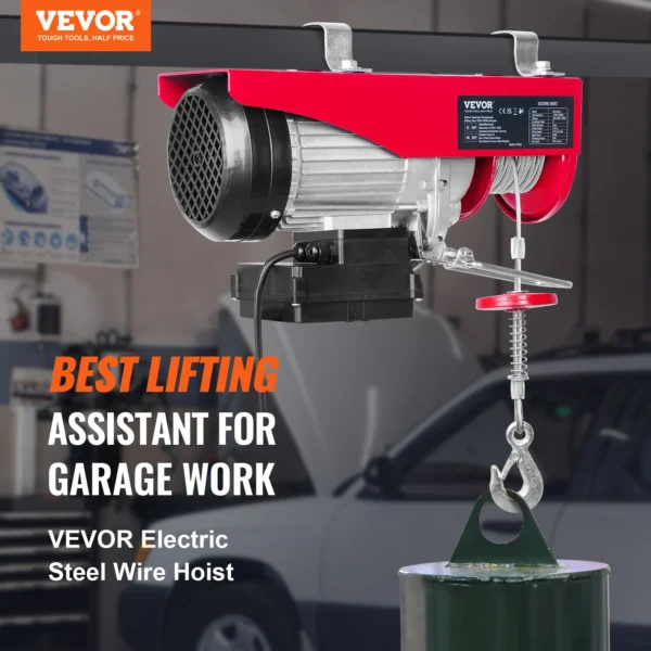 VEVOR 400-1000kg Electric Hoist Lifting Crane Cable Hoist Winch for Boat Car Garage Elevator with Wired Remote Control Lifter - Image 2