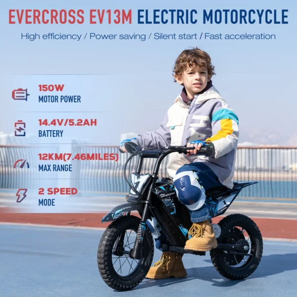 EVERCROSS TECH EV13M 150W 8/16 km/h 12km 12" Children Electric Motorbike - Image 2