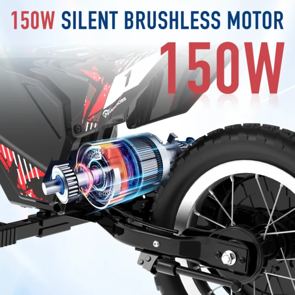 EVERCROSS TECH EV13M 150W 8/16 km/h 12km 12" Children Electric Motorbike - Image 6