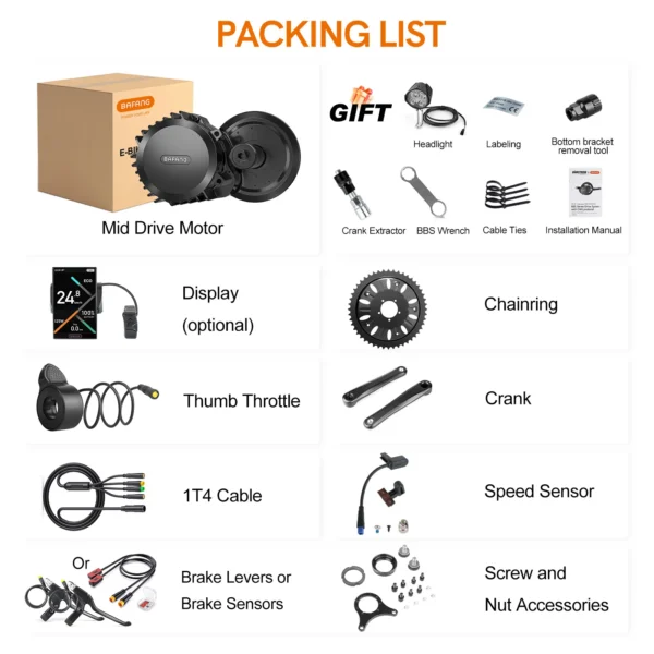 BAFANG 1000W 48V BBSHD Mid Drive Motor Kits Electric Bicycle Motor BBS03 68mm -120mm Ebike Mid Drive motor engine Conversion Kit - Kuva 6
