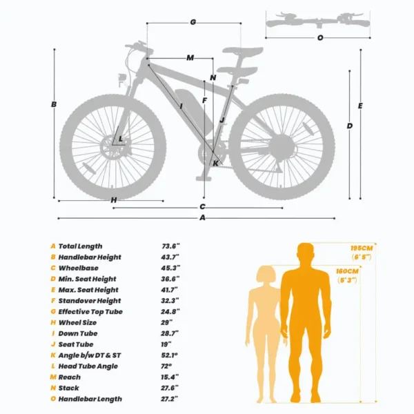 Touroll U1 29 Electric Bike 250W Motor 13Ah Removable Li-ion Battery 65KM Range 29x2.25' CST Off-Road Tire 21-Speed Shimano Gear - Image 6