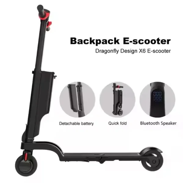 WOYU X6 250W 36V 5Ah 25km/h 40-60km Foldable Two-wheel Scooter - Image 3