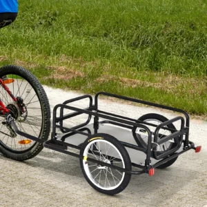 PawHut cargo bicycle trailer 40kg light steel frame with