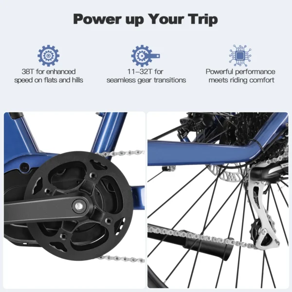 29 Inch Electric Bicycle for Adults,518Wh Hidden Battery 250 W Mid Motor MTB,Electric Mountain Bike 8 Speed Gear, Up to 120KM - Image 5