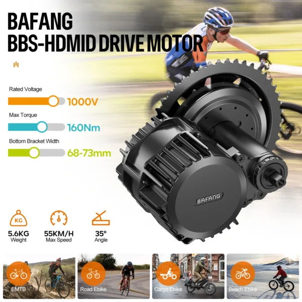 BAFANG 52V Mid Motor Kit 1000W BBSHD Electric Bike Conversation Kits With YingWu 20Ah Lithium Original 21700 Cell Ebike Battery - Image 2