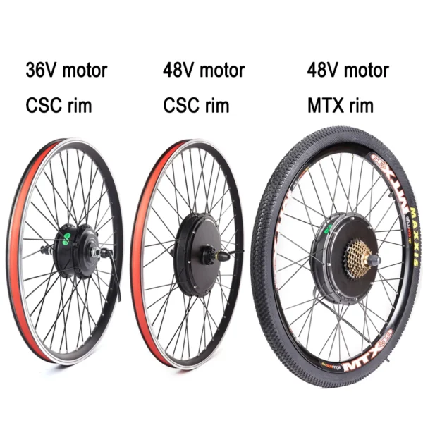 Electric bicycle Conversion Kit 48V 1000W 1500W e-bike Front Rear 36V 250W 350W 500W Kit electric bike MTX rim Wheel hub motor - Image 3