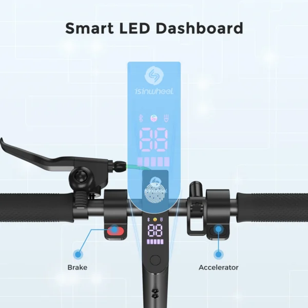 isinwheel S9 Max Electric Scooter Adult 36V10.4Ah Battery 30-40km Max Range 500W Motor 30KM/H Foldable Smart App Escooter Kick - Image 2