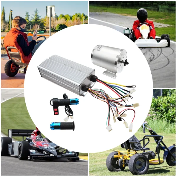 Brushless DC Motor Kits, 72V 3000W BLDC Motor Kit w/Controller+Throttle+Keylock, Brushless Motor Scooter Motorcycle Engine Ebike - Pilt 3