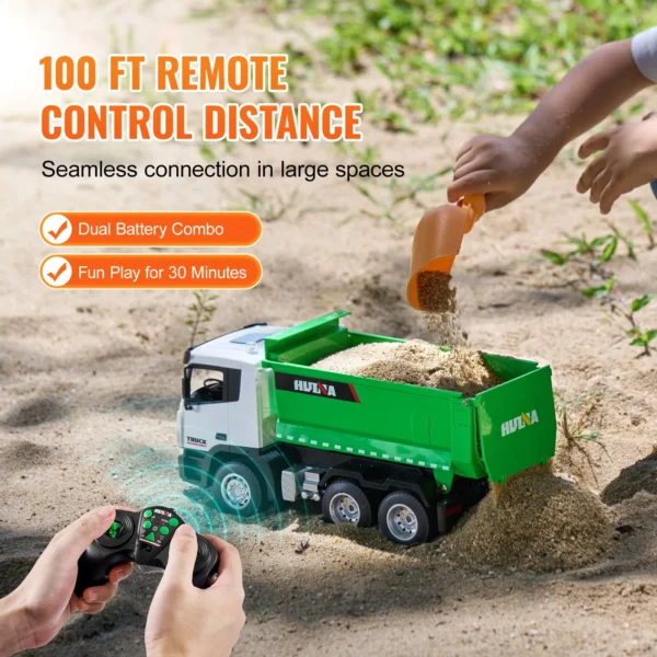 VEVOR RC Dump Truck 9-Channel Remote Model Car Toys Bulldozer Engineering Vehicle for Toddlers Kids Christmas Birthday Gifts - Image 5