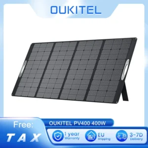 OUKITEL PV400 400W Foldable Portable Solar Panel with Kickstand, 23% Energy Conversion Rate, Durable & Splash-proof, IP65