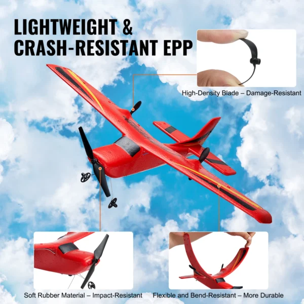 VEVOR Z50 RC Plane 2.4G 2CH Remote Control Fighter Fixed Wingspan Glider with 6-Axis Outdoor RC Warbird Airplane Toys Gifts - Image 6