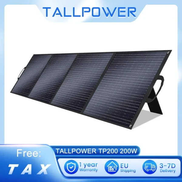 TALLPOWER TP200 200W Portable Foldable Solar Panel, Portable Solar Charger, 24% Energy Conversion Efficiency