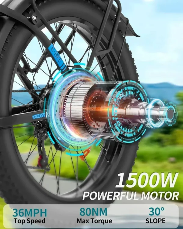 Ridstar MN26 1500W 48V 20Ah 30-50km/h >60km 26" City E-bike - Image 2