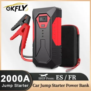 GKFLY 2000A Start Power Bank 18800mAh Jump Starter Car Booster External Battery 12V Starting Device for Petrol Diesel Power bank