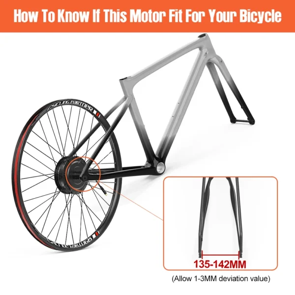 Bafang 48V 500W Rear Hub Motor Brushless Gear Bicycle Electric Bike Conversion Kit 20-29 Inch 700C Wheel Drive Engine - Kuva 4