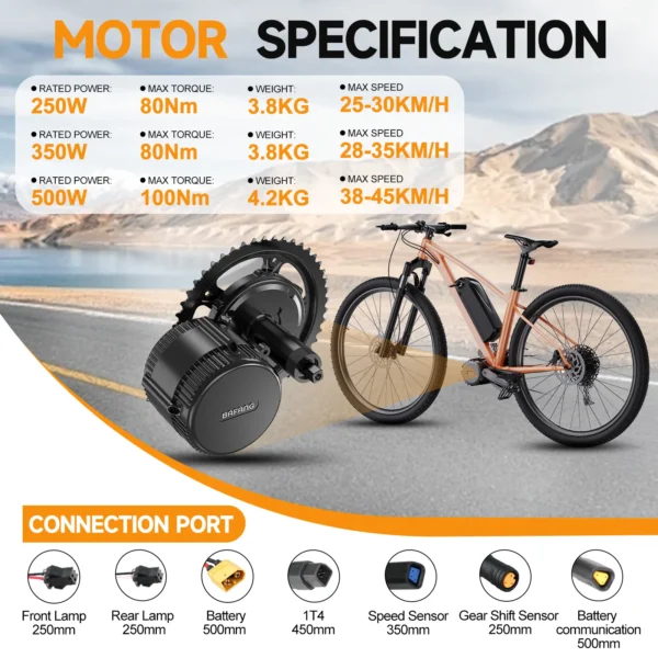 BAFANG 36V 250W 350W 500W Motor BBS01B BBS01 Mid Drive Motor Electric Bike Ebike Conversion Kit 13Ah 24Ah Hailong Battery Kits - Image 2