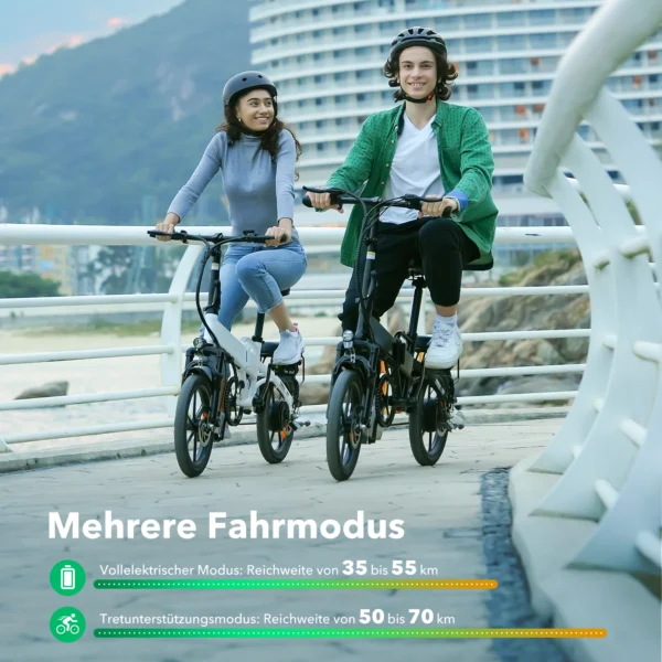 isinwheel U3 500W 36V 7.8Ah 25km/h 10-30km 16" Foldable Electric Bicycle - Image 6