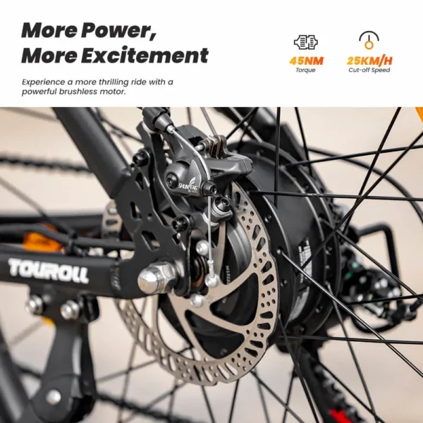 Touroll U1 29 Electric Bike 250W Motor 13Ah Removable Li-ion Battery 65KM Range 29x2.25' CST Off-Road Tire 21-Speed Shimano Gear - Image 5