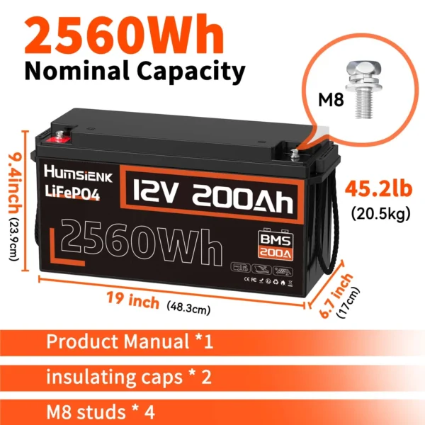Humsienk 200Ah 12V LiFePO4 Battery – Bild 4