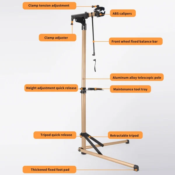 Bike Rack Holder Storage Bicycle Repair Stand Aluminum Alloy Cycle peer Heights Adjustable Fold Cycle Professional Repair Tools - Image 5