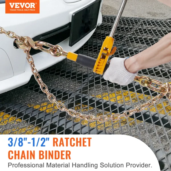 VEVOR Ratchet Chain Binder 3/8"-1/2" Heavy Duty Load Binders 12000 lbs Limit Hauling Chain Binders for Flatbed Truck Trailer 4Pc - Image 2