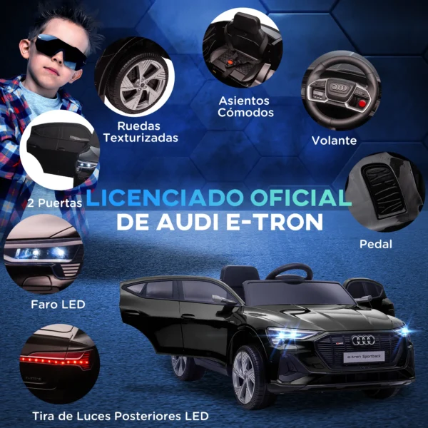 HOMCOM electric car for kids Audi e-tron Speed 3-5 km/h Black - Image 6