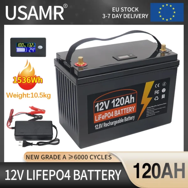 USAMR 120Ah 12V LiFePO4 Battery - Image 2