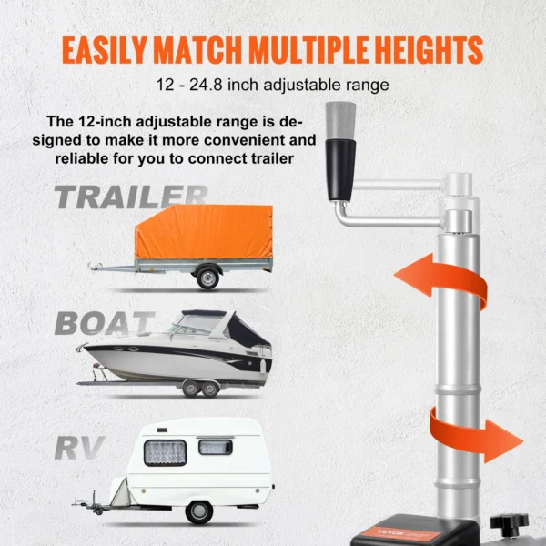 VEVOR 12V Motorized Electric Trailer Mover Dolly 5000lbs Towing Capacity Adjustable Clamp Jockey Wheel for Moving Caravan Boat - Image 3