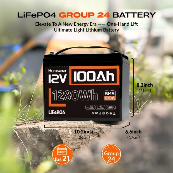 Humsienk 100Ah 12V LiFePO4 Battery - Kuva 3