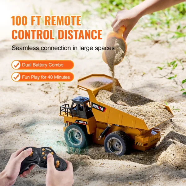 VEVOR RC Car Children Toys Remote Control Dump Truck Toys 9-Channel with Batteries for Toddlers Boys Electric Car Kids Toys Gift - Image 5