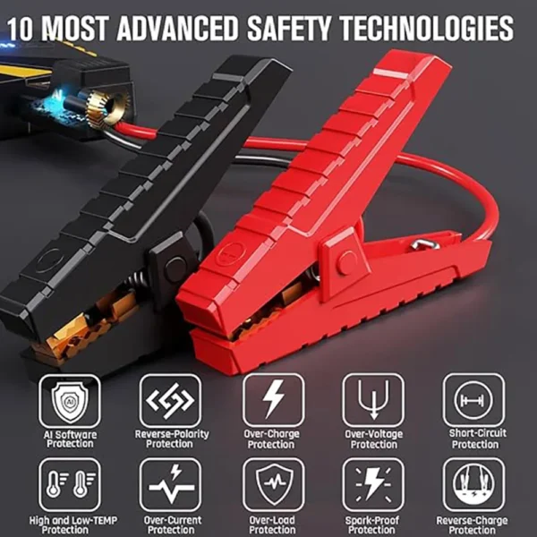 VTOMAN V10 PRO 4500A Car Jump Starter, with LED Lights, Type C Quick Charge, for 12V Vehicles, 24 Months Standby Time, Portable - Image 4
