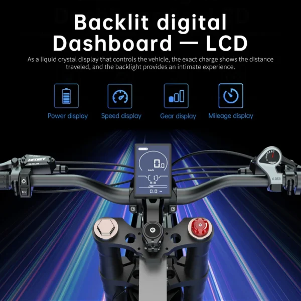EKXBIKE X21 Max Electric Motorcycles 3000W Powerful Motor 48V30AH Battery 85Km/h 20*4.0" Tire Off-road MTB Electric Bike Adult - Image 4