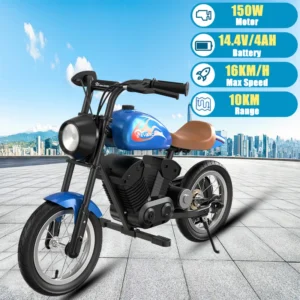 Retro Kids Electric Motorbike 150W 14.4V 4Ah 12 Inch Tire Children Electric Motorcycle Max Speed 16KM/H Mini Electric Scooter
