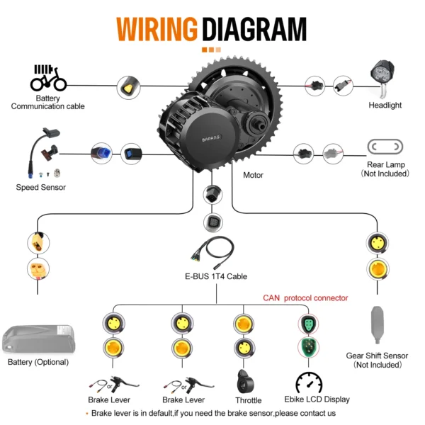 Bafang M615 Motor BBSHD BBS03B 48V 52V 1000W Mid Drive Motor Ebike Electric Motor eBike Conversion Kit 52V 20AH Hailong Battery - Kuva 4
