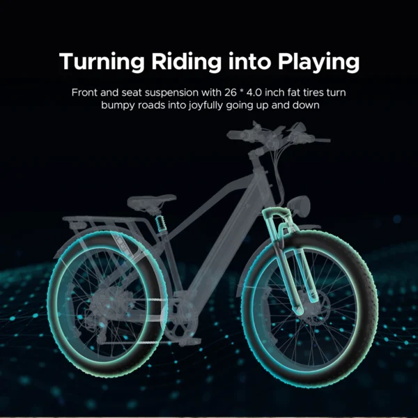 ENGWE E26 250W 16AH 26" Adult Electric Fat Bike - Image 4