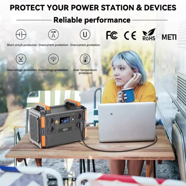 Flashfish F132 1000W Pure Sine Wave Power Station 1041.6Wh 19 Outlets LiFePo4 230V AC Outlet Energy Storage Portable Generator - Image 2