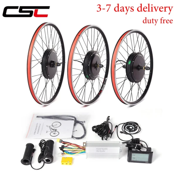 Zestaw do konwersji roweru elektrycznego CSC 48V 1000W 1500W e-bike Przód Tył 36V 250W 350W 500W Zestaw rower elektryczny Silnik piasty koła