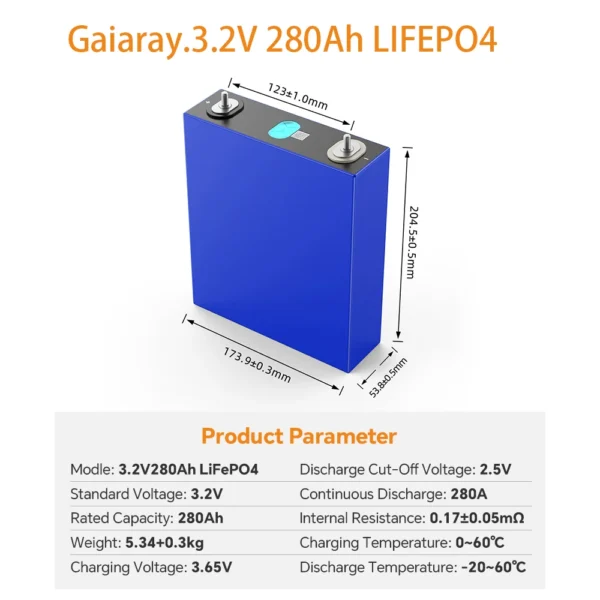 GaiaRay LF280K 320Ah 3.2V LiFePO4 Battery - Pilt 6