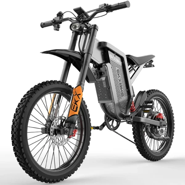 EKXBIKE X21 Max elektriskie motocikli ar 3000 W jaudīgu motoru, 48 V30 Ah akumulatoru, 85 km/h, 20 * 4,0 collu riepu, bezceļu MTB elektriskais velosipēds pieaugušajiem