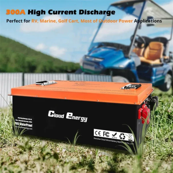 Cloudenergy CL48-150G 48V 150Ah LiFePO4 Deep Cycle Battery Pack for Golf Cart 7680Wh Energy Built-in 300A BMS, 6000+ Cycles Life - Image 6