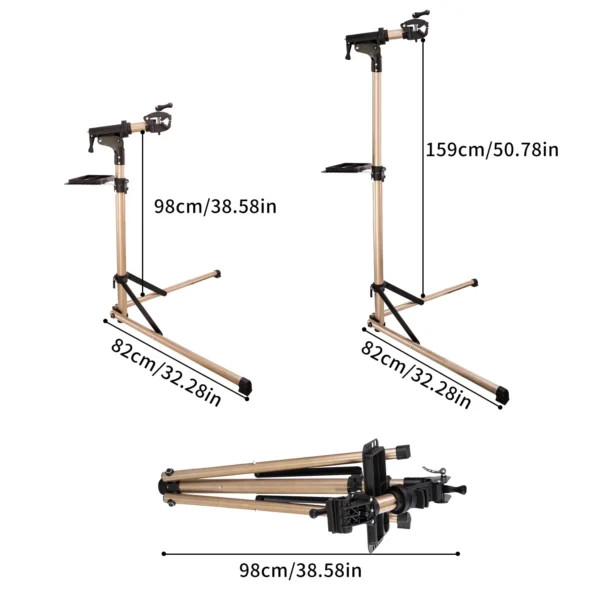 Bike Rack Holder Storage Bicycle Repair Stand Aluminum Alloy Cycle peer Heights Adjustable Fold Cycle Professional Repair Tools - Image 6