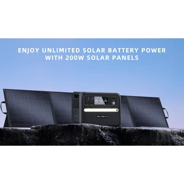 TALLPOWER TP200 200W Portable Foldable Solar Panel, Portable Solar Charger, 24% Energy Conversion Efficiency - Image 4