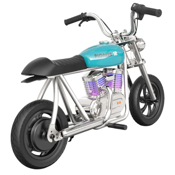 HYPER GOGO Pioneer 12 Plus with App Electric Motorcycle for Kids, 24V 5.2Ah 160W with 12'x3' Tires, 12KM Range, Smoke, Speaker - Image 4
