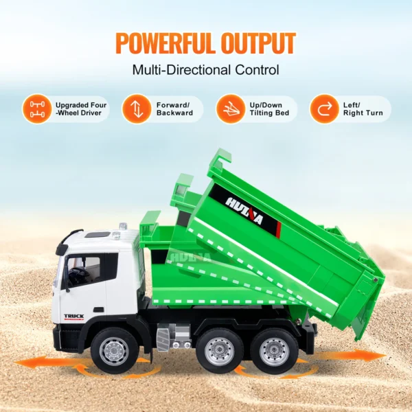 VEVOR RC Dump Truck 9-Channel Remote Model Car Toys Bulldozer Engineering Vehicle for Toddlers Kids Christmas Birthday Gifts - Image 3